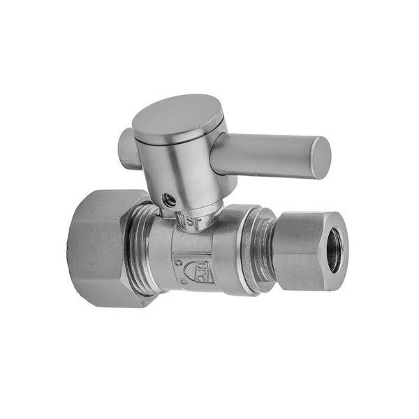 Jaclo 623-2 Quarter Turn Straight Pattern 5/8 inch O.D. Compression (Fits 1/2 inch Copper) x 1/2 inch O.D. Supply Valve with Con