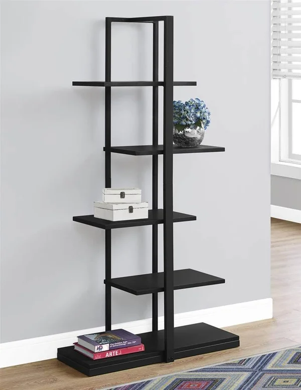 60x22 Metal Bookcase Black - EveryRoom