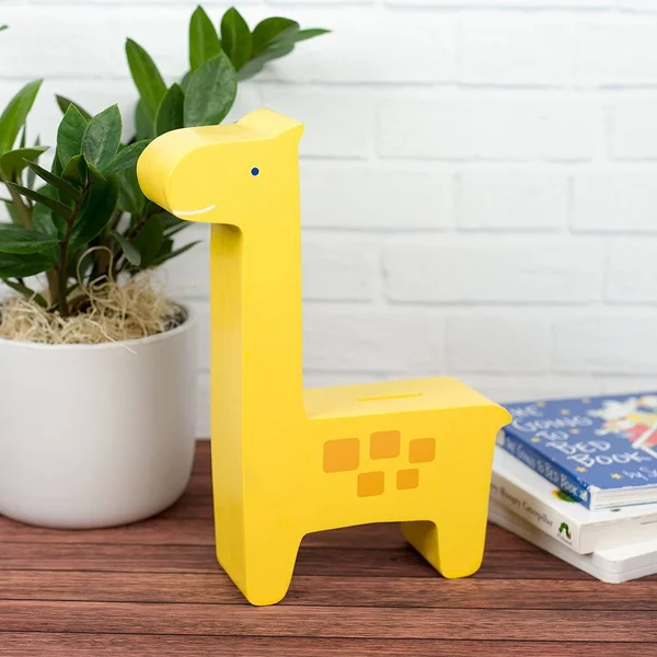 Pearhead Wooden Giraffe Bank (Yellow)