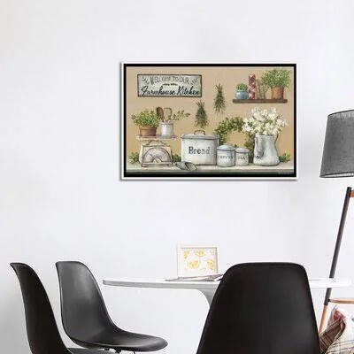 &Garden Farmhouse Kitchen& by Pam Britton - Graphic Art Print East Urban Home Size: 32x22 H x 48x22 W x 1.5x22 D - Format: White