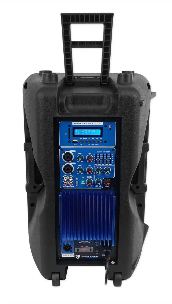 Rockville RPG12BT V2 12x22 Powered 800W DJ PA Speaker BlueTooth/Wireless/Remote/EQ