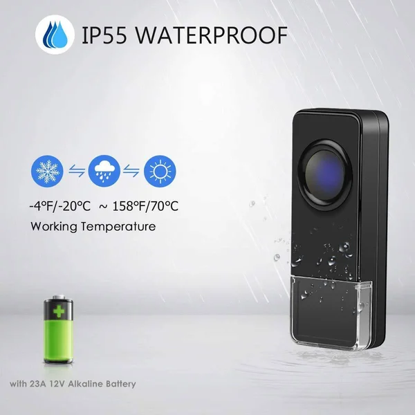 Wireless Doorbell Coolqiya Door Bell Chimes Kit with 3 Plugin Receivers and 2 Remote Waterproof Push Buttons No Battery Required