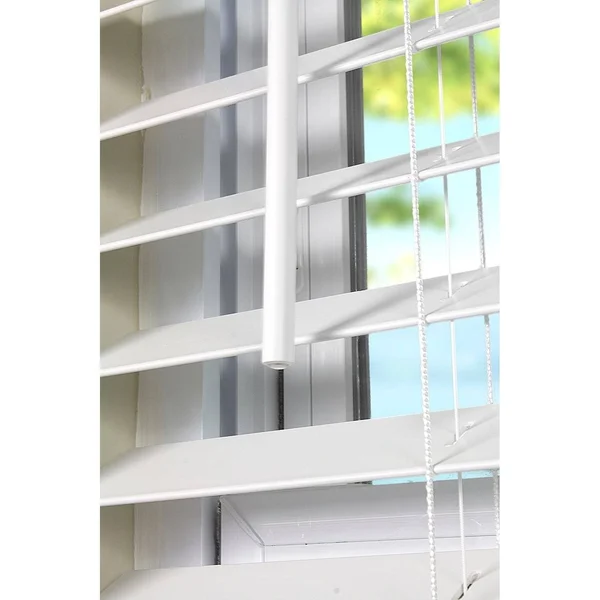 Arlo Blinds White Cordless Faux Wood Blinds with 2 in. Slats 27.5 in. W x 73 in. L
