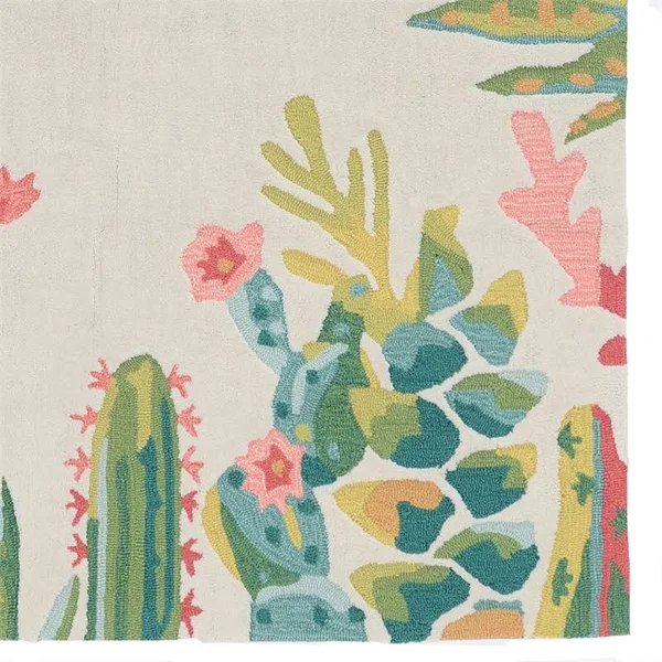 Linon Tripoli Saguaro Hand Tufted Polyester 8'x10' Rug in Ivory
