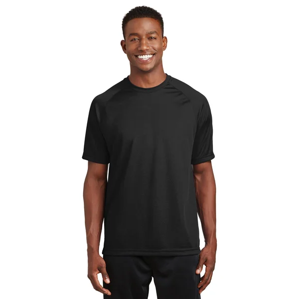 Sport-Tek Mens Raglan Athletic T-Shirt, Pack of 6, Men's, Size: 2XL, Black