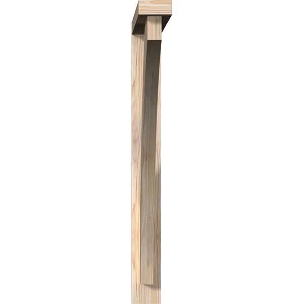 Ekena Millwork 1464132 3 1/2x22W x 34x22D x 34x22H Thorton Block Smooth Bracket w/ Offset Brace, Douglas Fir