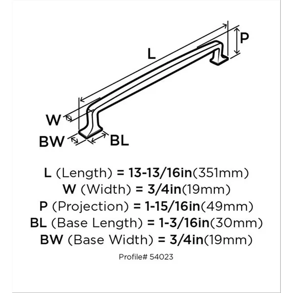 Amerock BP54023BBZ Westerly 12 in (305 mm) Center-to-Center Golden Champagne Appliance Pull