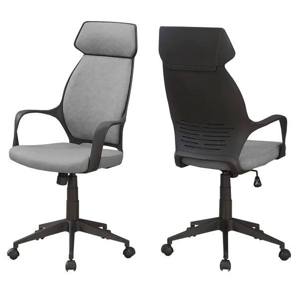 26x22 x 25x22 x 96x22 Grey Foam Polypropylene Microfiber High Back Office Chair