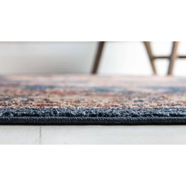 7& Round Larissa Utopia Rug Navy Blue/Brown - Unique Loom