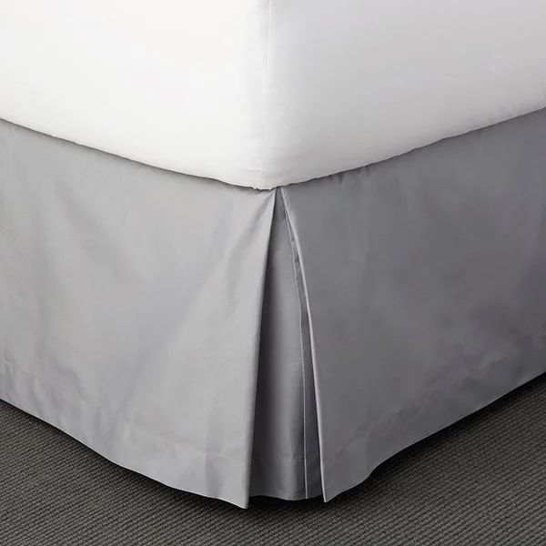 Company Cotton Sateen 14 in. Drop Bed Skirt - Platinum - Gray - Size Twin, The Company Store