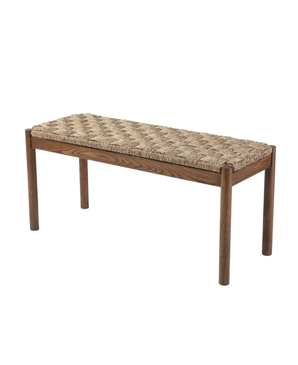 Southern Enterprises Scalby Natural Seagrass Bench - Open Brown