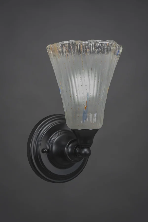 Toltec Lighting-40-MB-721-Any - One Light Wall Sconce Matte Black Finish with Frosted Crystal Glass