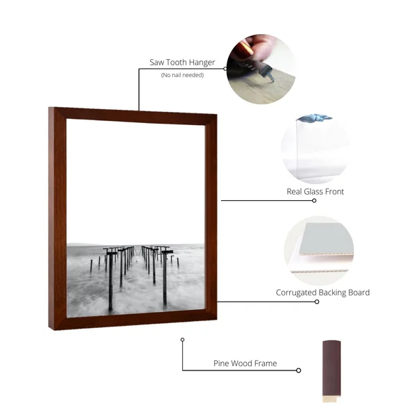 46x20 Picture Frames Brown Wood 46x20 Frame 46 x 20 Wooden Frames Brown