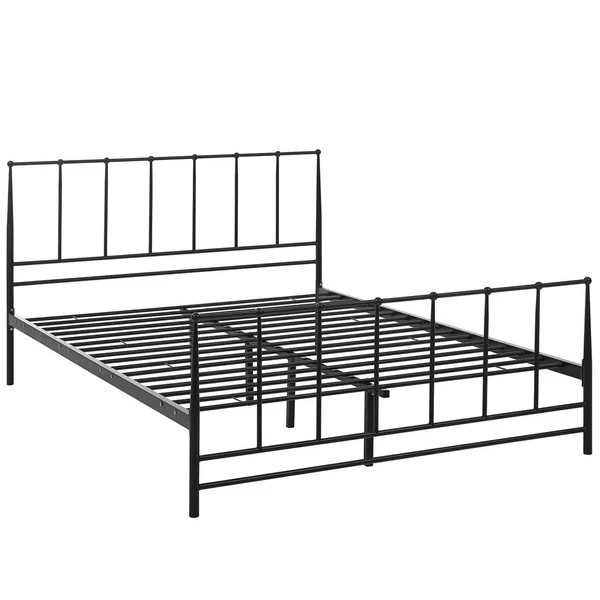 America Luxury Modern Contemporary Urban Design Bedroom King Size Platform Bed Frame, Brown, Metal Steel
