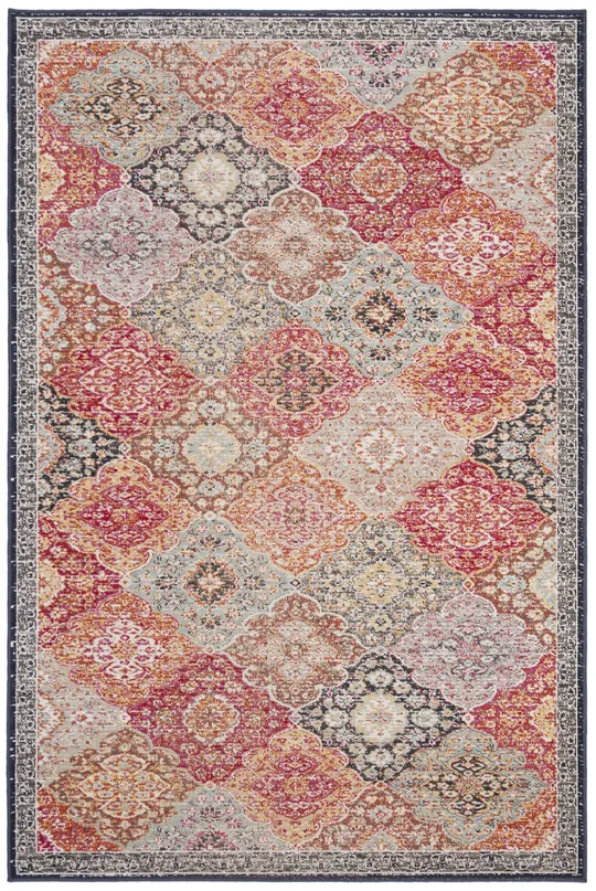 Safavieh Red/Aqua Montage Lyra Rug, 8x10 ft
