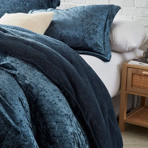 Byourbed Velvet Crush - Coma Inducer Oversized Comforter - Champagne Navy - Queen - 94" x 98"