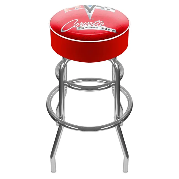 Trademark Corvette C2 Padded Swivel Bar Stool Red