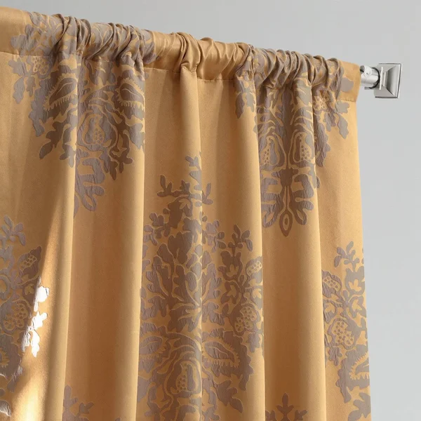 Jqch-20160733-96 Ellaria Faux Silk Jacquard Curtain, Silver Dew, 50 x 96