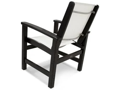 POLYWOOD Coastal Dining Chair in Slate Grey, Metallic Sling