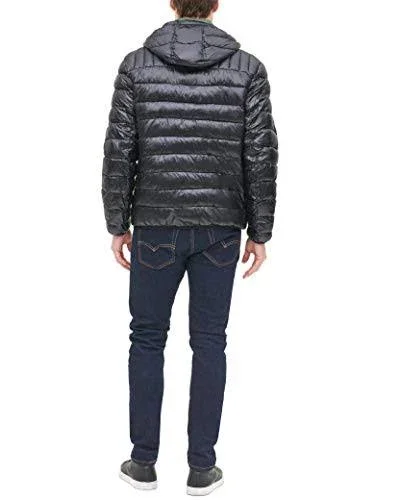 Tommy Hilfiger Men's Hooded Packable Jacket - Black - XL