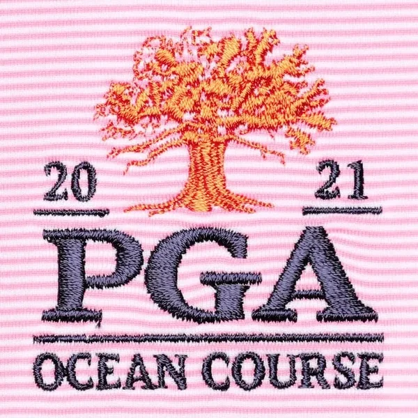 Peter Millar 2021 PGA Championship Pink Jubilee Striped Performance Polo Size: Small