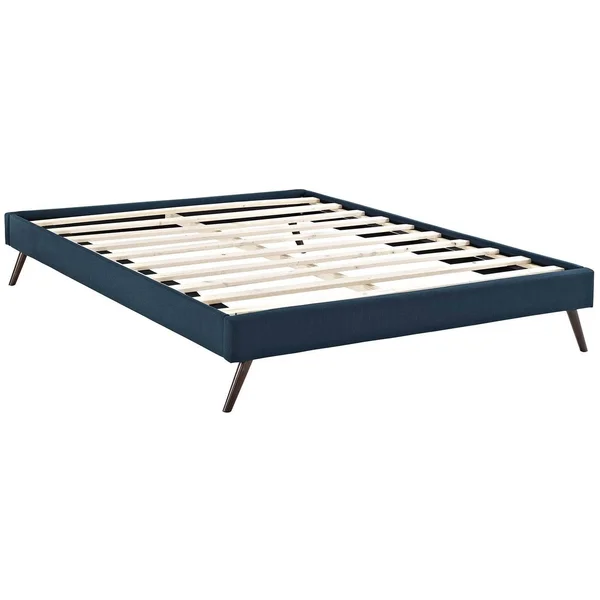Modway Loryn King Fabric Bed Frame with Round Splayed Legs - Beige