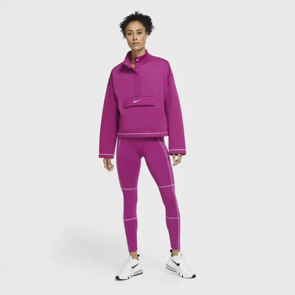 Nike Women's Sportswear Swoosh Quarter-Snap Top CU6637 - Medium - Pink