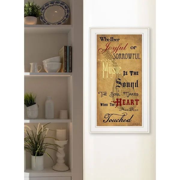 TrendyDecor4U Sound of The Soul by Billy Jacobs, Ready to Hang Framed Print, White Frame
