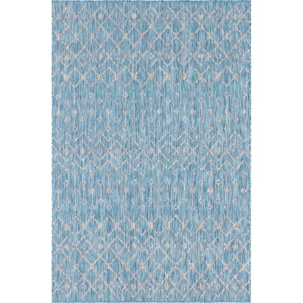 Unique Loom Outdoor Tribal Trellis Rug (5& x 8& - Gray)