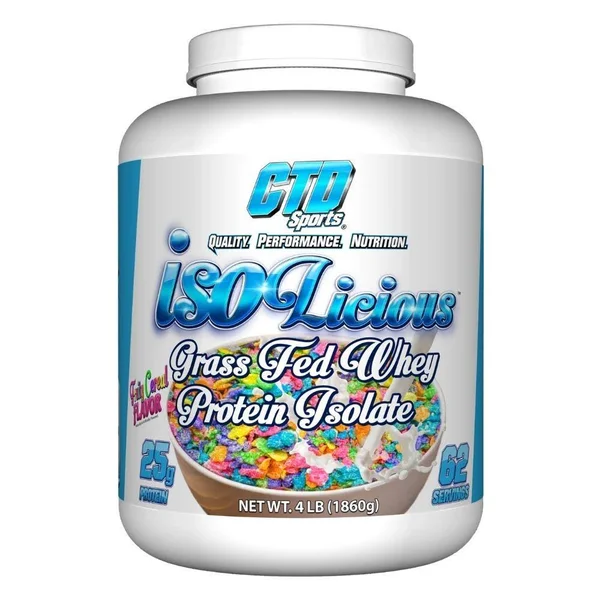 CTD Sports Whey Protein Isolate - Grass Fed, Fruity Cereal Flavor - 4 lb