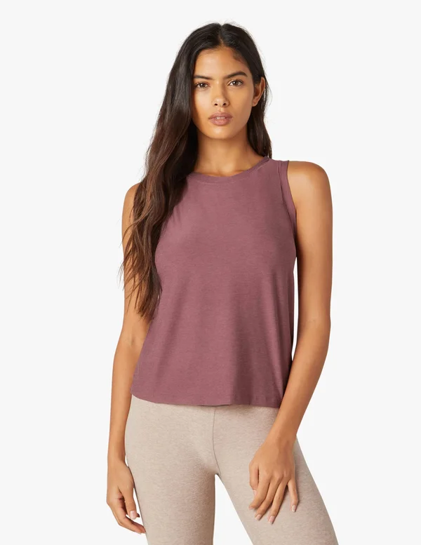 Beyond Yoga Balanced Muscle Tank, Size X-Large in Chocolate Cherry Heather at Nordstrom