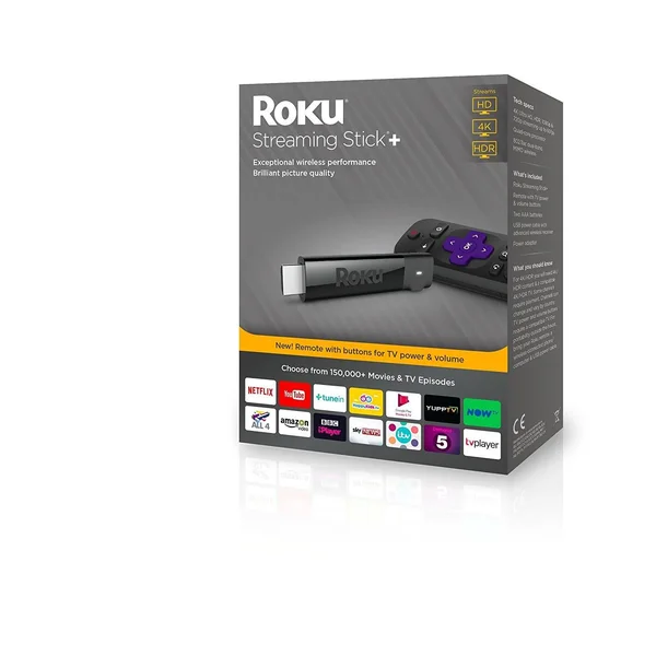 Roku Streaming Stick+, HD/4K/HDR Streaming Media Player, Black
