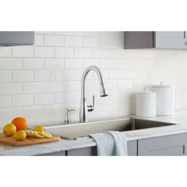 Glacier Bay Kagan Single-Handle Pull-Down Sprayer Kitchen Faucet with Soap Dispenser in Stainless Spot Resistant