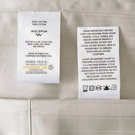 Welhome Bone Luxury Damask Stripe Sheet Set