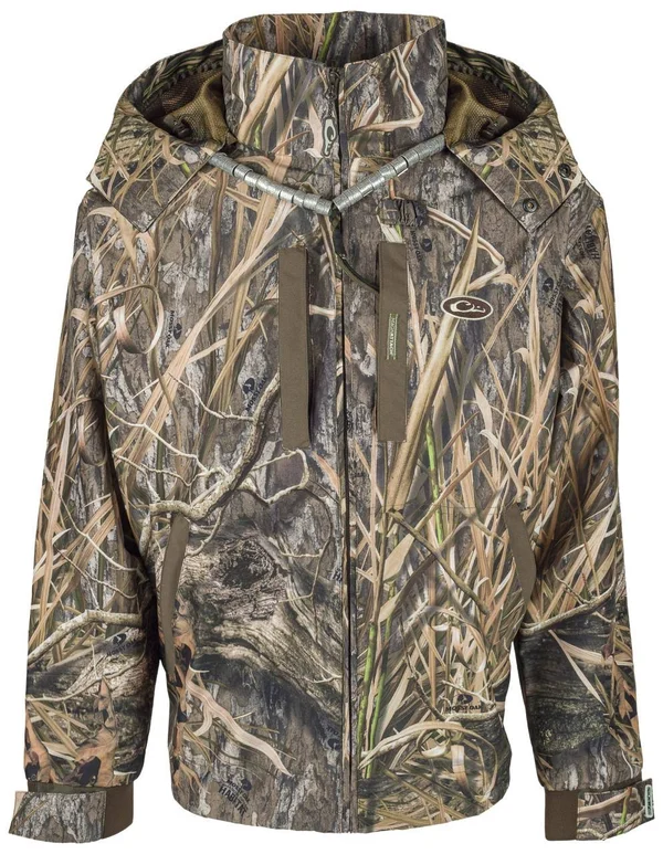 Drake Est Heat Escape Waterproof Full Zip 2.0 Jacket, Mens, Mossy Oak Blades Habitat, Large