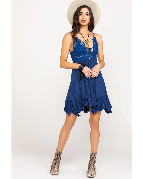 Free People Women's Adella Slip Dress - Blue - M