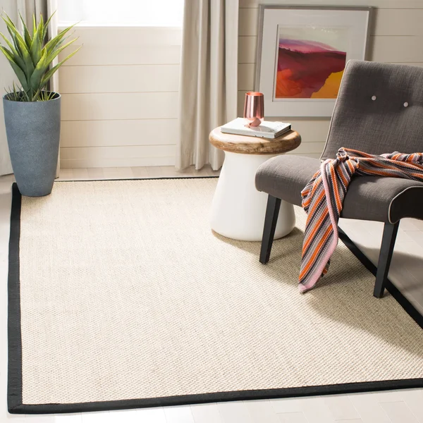 Safavieh Natural Fiber Marble/Black 6 ft. x 6 ft. Square Area Rug