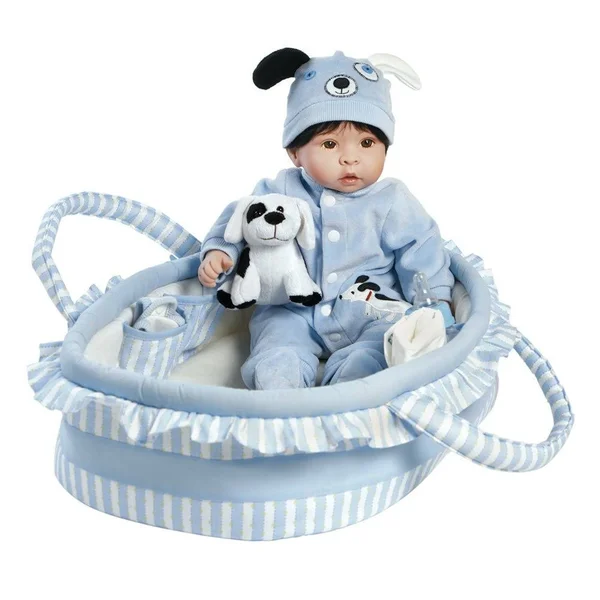 Paradise Galleries Boy Baby Doll - Finn & Sparky, 17 inch Baby in Gentletouch Vinyl