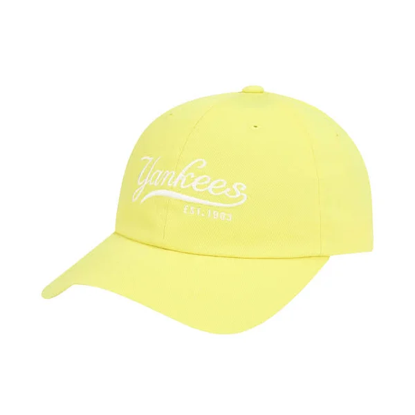MLB Korea - New York Yankees Cursive Ball Cap Yellow