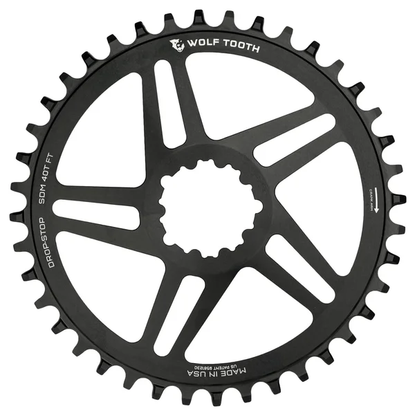 Wolf Tooth Components Drop Stop SRAM Direct Mount Chainring - Boost Black/3mm Offset, 30T