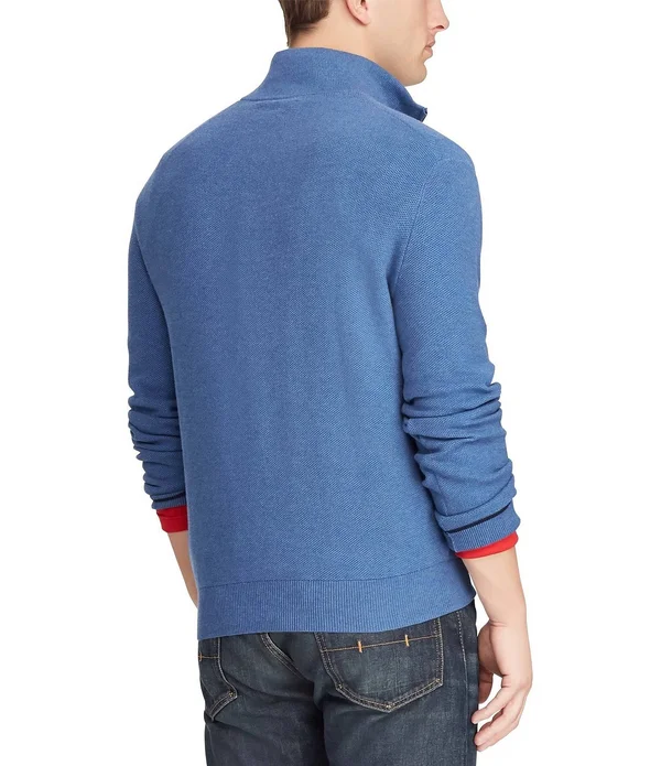 Polo Ralph Lauren Men's Cotton Quarter-Zip Sweater - Polo Black