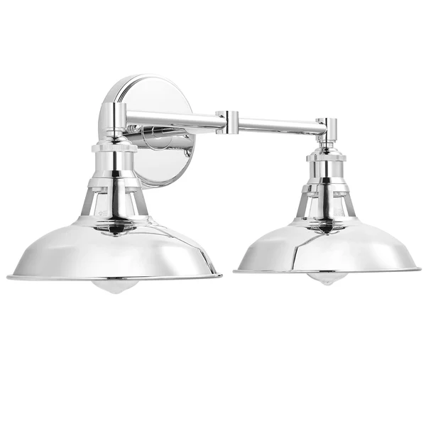 Olivera 2 Light Bathroom Vanity Light - Chrome Industrial Wall Sconce with LED Bulbs LL-WL882-2PC
