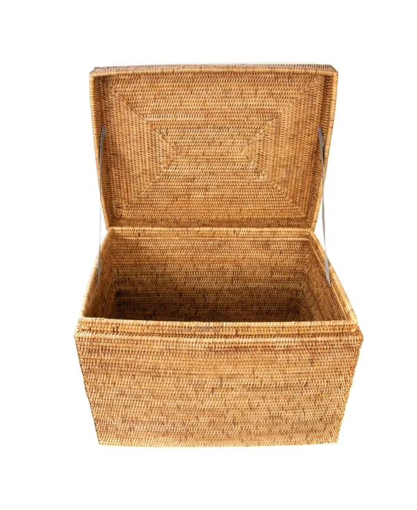 Artifacts Trading Rattan Medium Rectangular Hinged Trunk - Brown
