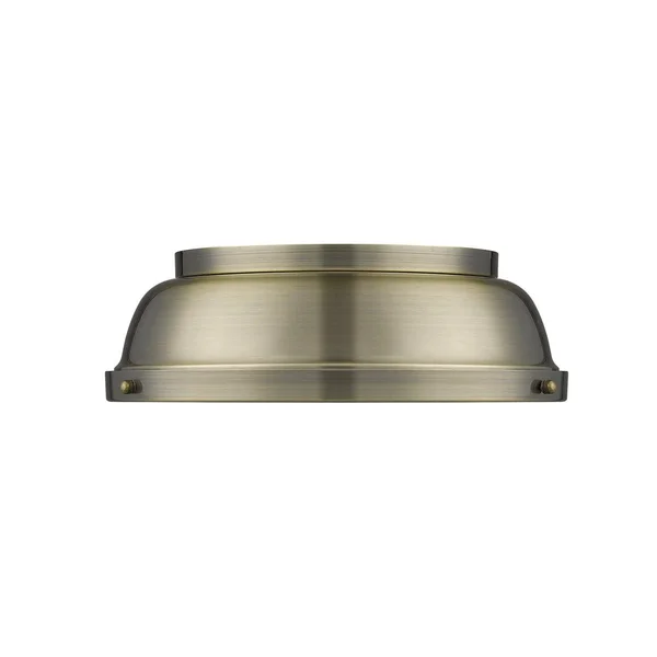 Golden Lighting Duncan 3602-14 AB Flush Mount Light Aged Brass