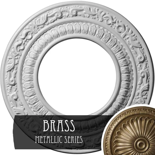 8 1/8x22OD x 4 1/8x22ID x 1/2x22P Andrea Ceiling Medallion (Fits Canopies Up to 4 1/8x22) - Hand-Painted Brass