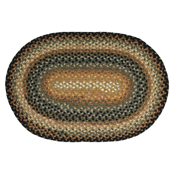 Homespice Decor 27x22 x 45x22 Oval Cocoa Bean Cotton Braided Rug