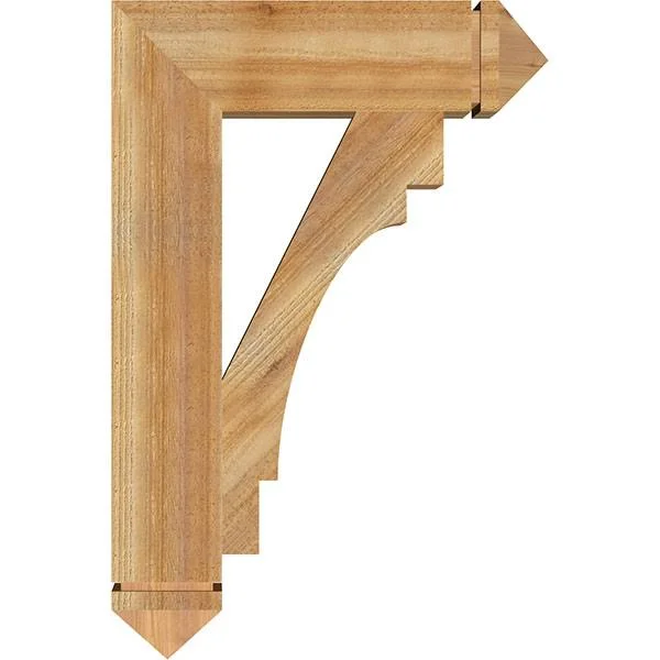 Ekena Millwork 6x22W x 24x22D x 36x22H Merced Arts & Crafts Rough Sawn BRACKET - Western Red Cedar