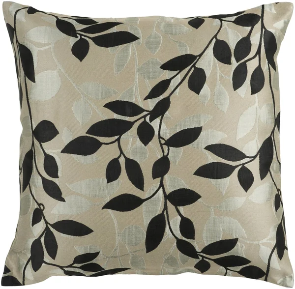 18 Ink Black and Silver Gray Decorative Throw Pillow
