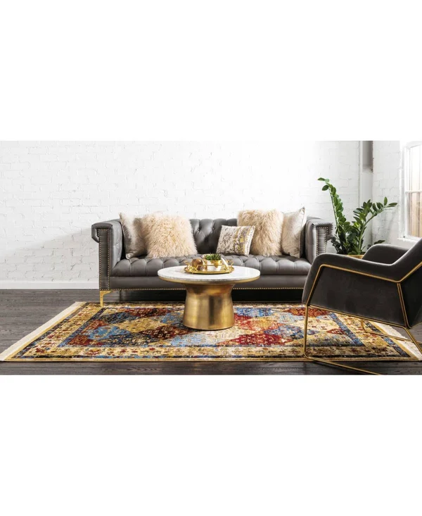 Unique Loom District Book Hill Multi 5 ft. x 8 ft. Area Rug