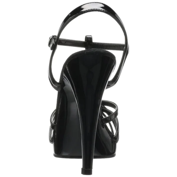 FLAIR-420, 4 1/2x22 Stiletto Heel T-Strap Sandal Black, Size 6